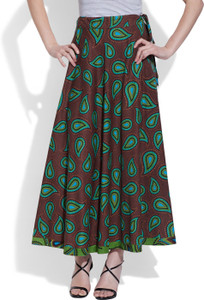 Very Me Printed Women's Pleated Brown Skirt