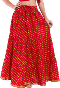 Decot Paradise Striped Women's Regular Red Skirt
