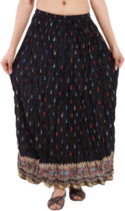 Magnus Printed Women's Regular Black Skirt