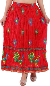 Magnus Animal Print Women's Regular Red Skirt