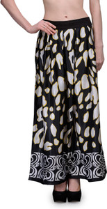 Natty India Printed Women's Pleated Black, White Skirt