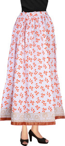 Magnus Printed Women's Regular White Skirt