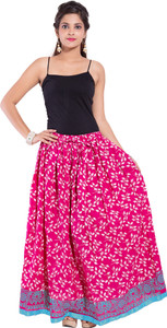 Decot Paradise Self Design Women's Regular Pink Skirt