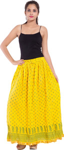 Magnus Printed Women's Regular Yellow Skirt