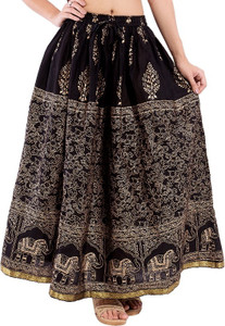 Magnus Animal Print Women's Regular Black Skirt