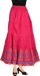 Magnus Self Design Women's Regular Pink Skirt