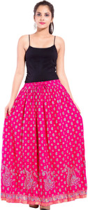 Decot Paradise Printed Women's Regular Pink Skirt