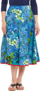 Very Me Printed Women's Pleated Blue Skirt