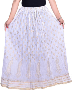 Magnus Printed Women's Regular White Skirt