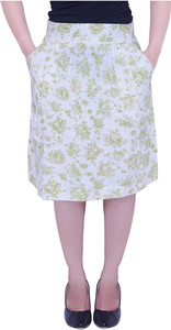 Parv Collections Printed Women's Layered White Skirt