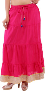 Magnus Solid Women's Regular Pink Skirt