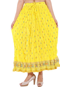 Magnus Printed Women's Regular Yellow Skirt
