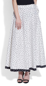 Very Me Printed Women's Pleated White Skirt
