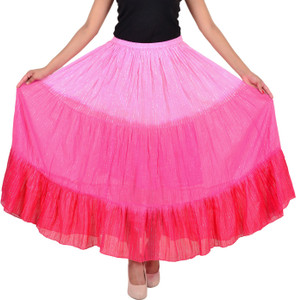 VS Fashion Solid Women's A-line Pink Skirt