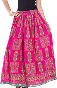 Decot Paradise Printed Women's Broomstick Pink Skirt