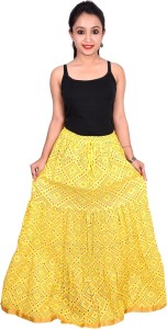 Magnus Printed Women's Regular Yellow Skirt