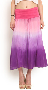 Trend Arrest Solid Women's Gathered Pink Skirt