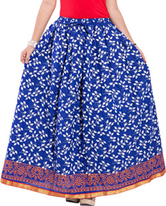 Decot Paradise Self Design Women's Regular Blue Skirt