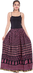 Magnus Printed Women's Regular Black Skirt