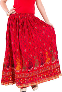 Magnus Printed Women's Pencil Red Skirt