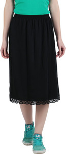 Splash Solid Girls A-line Black Skirt