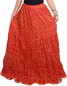 Magnus Printed Women's Regular Red Skirt