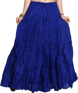 Carrel Solid Women's Broomstick Blue Skirt