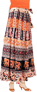 Magnus Printed Women's Wrap Around Multicolor Skirt