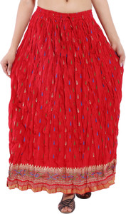 Magnus Printed Women's Regular Red Skirt