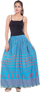 Magnus Printed Women's Regular Light Blue Skirt