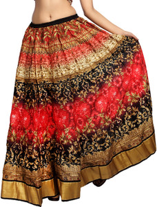 Carrel Printed Women's A-line Red Skirt