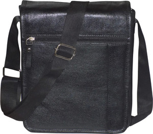 Style 98 Men Women Black Genuine Leather Messenger Bag Best Price