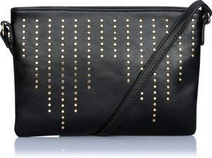 Caprese Women Black Leatherette Sling Bag