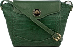 Hidesign Women Green Genuine Leather Sling Bag
