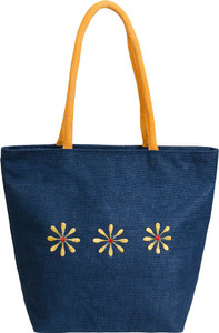 Allure Design Women Blue Jute Shoulder Bag