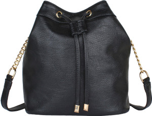 Lychee Bags Girls Black PU Sling Bag