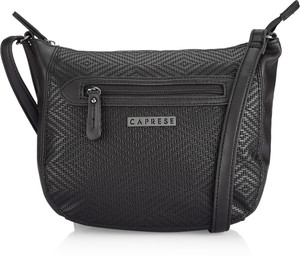 Caprese Women Black Leatherette Sling Bag