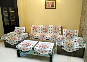 Shc Polycotton Sofa Cover Silverblack Pack Of 12 Best Price In India Shc Polyester Sofa Cover White Pack Of 12
