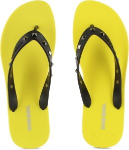 DIESEL Men Plaja Splish Slippers Buy Empire Yellow Black Color