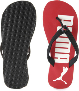 red puma flip flops