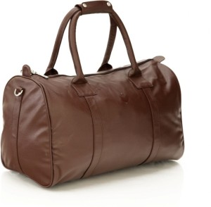 Mboss Sleek Faux leather Unisex Brown Small Travel Bag  - Medium