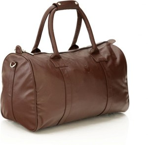 Mboss Sleek Faux leather Unisex Brown Small Travel Bag - Medium