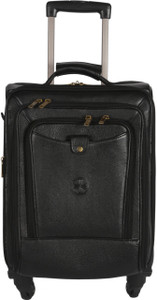 JL Collections 22 Inches Brown Leather Trolley Bag Small Travel Bag - Large