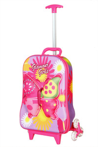 T-Bags 3D Butterfly Purple Trolley Small Travel Bag - Small