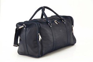 Mboss Faux leather Unisex Blue Plain Single Small Travel Bag  - Medium