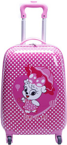 T-Bags My Katty With Umbrella 4 Wheel Rose Pink Trolley Small Travel Bag - Small