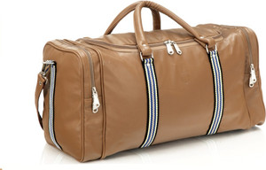 Mboss Faux leather Unisex Beige Multi Small Travel Bag - Medium