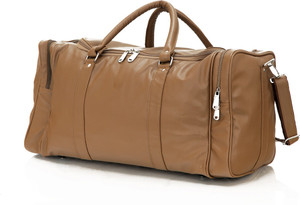 Mboss Faux leather Unisex Beige Single Small Travel Bag - Medium