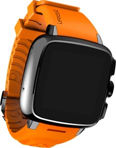 intex irist black & orange smartwatch(orange strap regular)