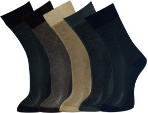 Vinenzia Men's Checkered Crew Length Socks
